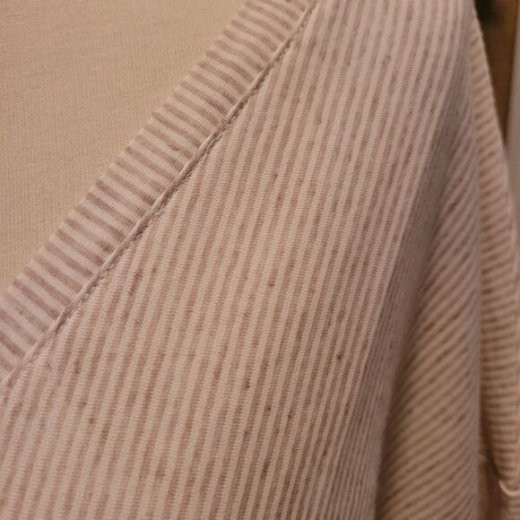 Women's Bell Kim Gravel Top Beige White Stripe Striped Medium Front Tie … - Picture 2 of 8